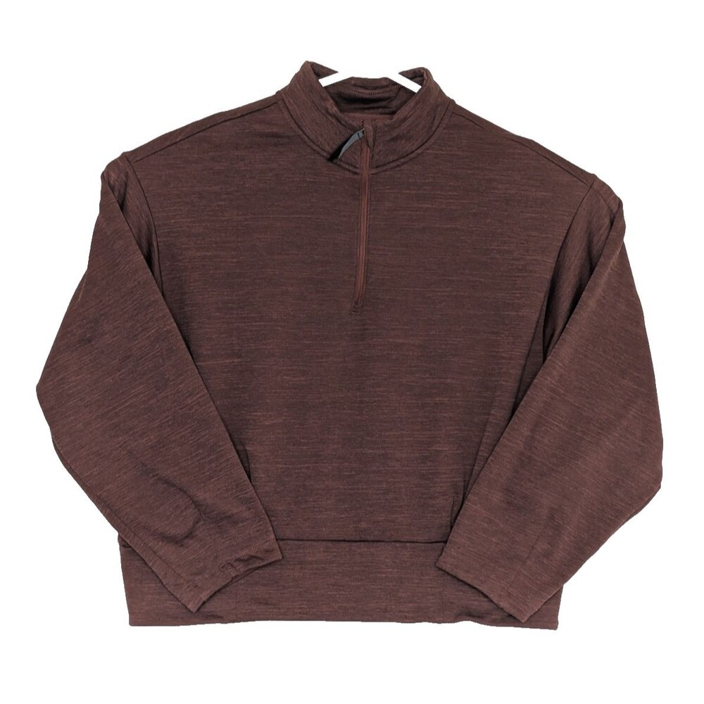 Athleta Womens XL Brown Altitude Polartec Half Zip Sweatshirt Fleece Training